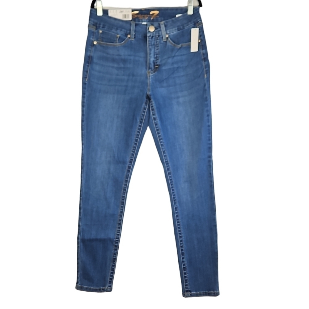 New SEVEN7 Tummyless High Rise Skinny SZ 10 Jeans Blue Slimming Control